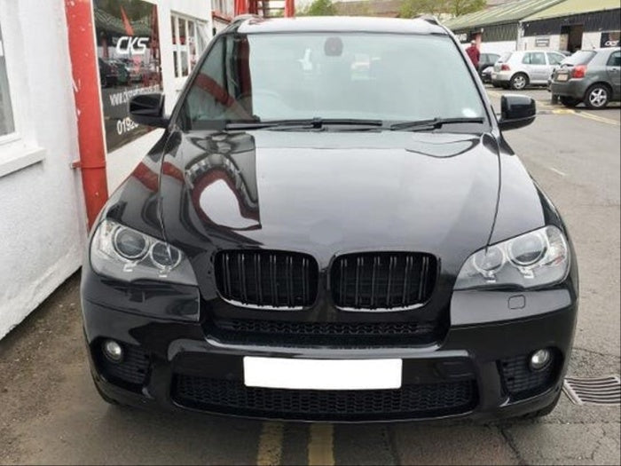 Grile centrale duble compatibile cu BMW X5 E70(2008-2014) negru lucios
