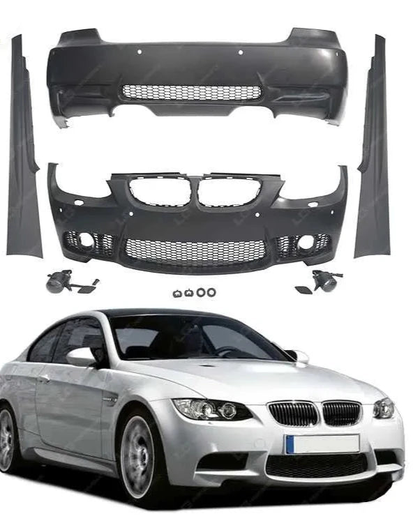 Kit Exterior compatibil cu BMW Seria 3 E92 Non-Facelift 2005-2008 M3 Look Design cu Praguri Laterale si Proiectoare de ceata