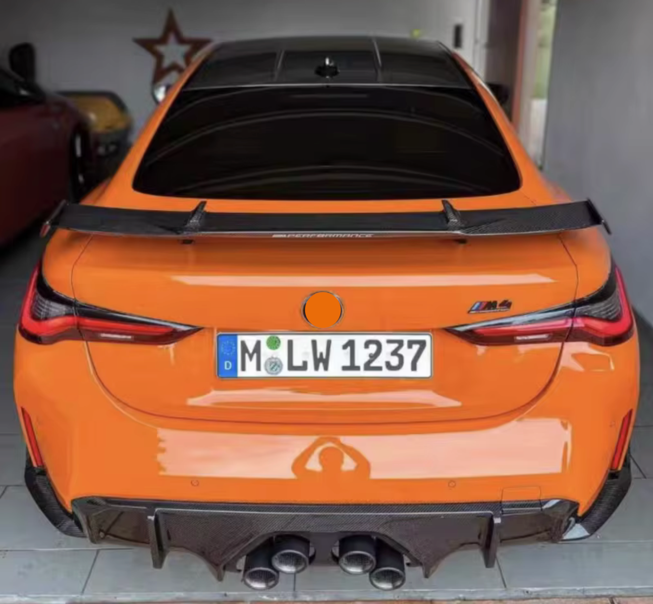 Eleron portbagaj compatibil cu BMW M4 G82 2021+ GTS style negru lucios