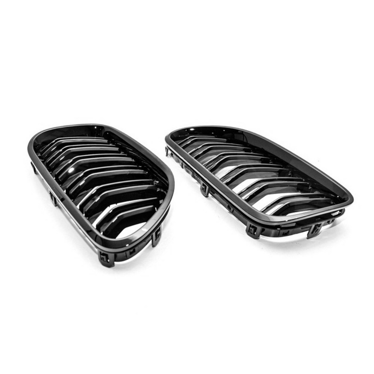 Grile centrale duble compatibile cu BMW seria 6 F06 F12 F13 (2011-2018) negru lucios