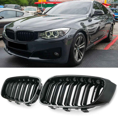 Grile centrale duble compatibile cu BMW seria 3 F34 GT(2013-2019) negru lucios