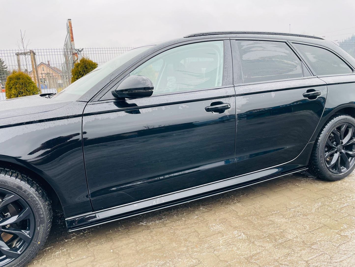 Prelungire praguri laterale compatibil Audi A6 C7 2011-2018 negru lucios