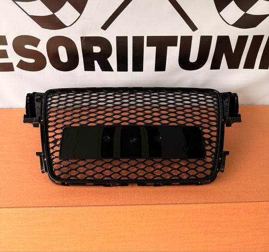 Grila centrala tip RS5 compatibila cu Audi A5 B8 NFL (2007-2011) negru lucios