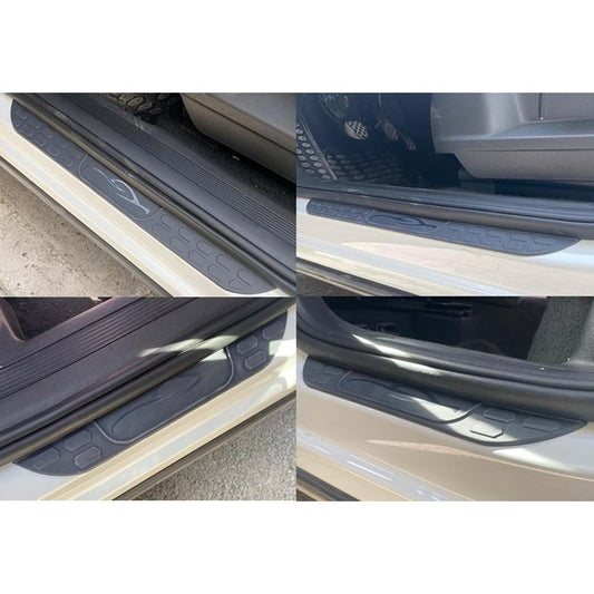 Set 4 protecții prag din cauciuc, universale, negru mat