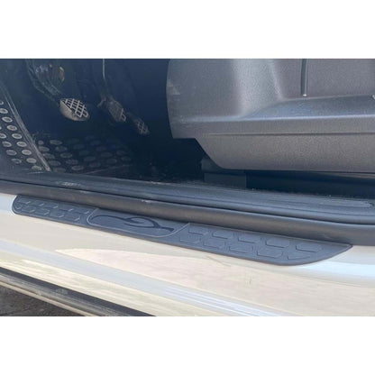 Set 4 protecții prag din cauciuc, universale, negru mat
