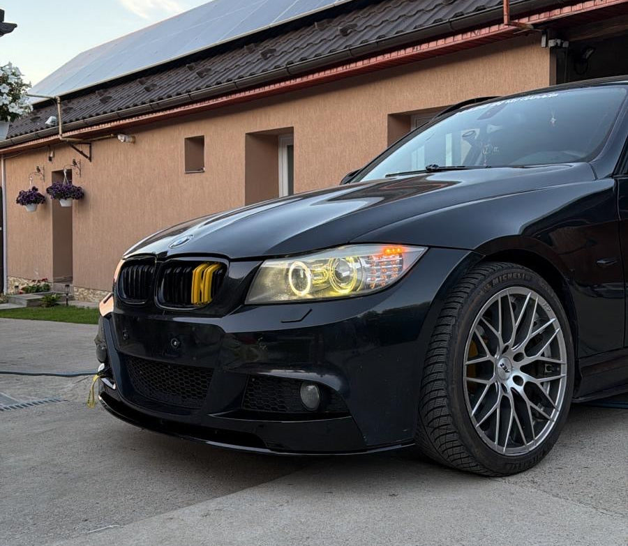 Lip prelungire bara fata compatibil cu BMW E90 E91 facelift 2009-2012 negru lucios