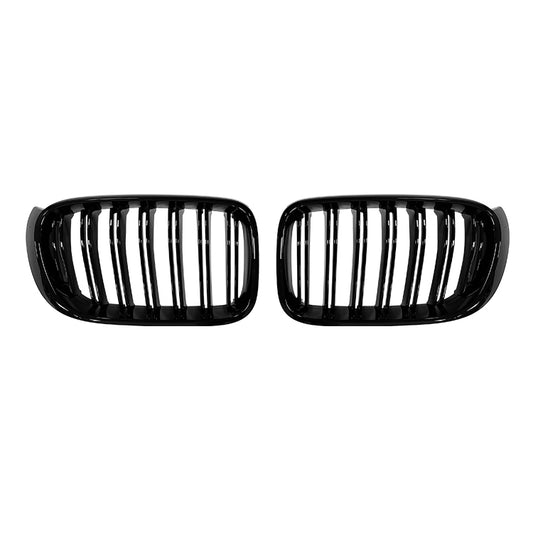 Grile centrale duble compatibile cu BMW X4 F26 (2014-2017) negru lucios