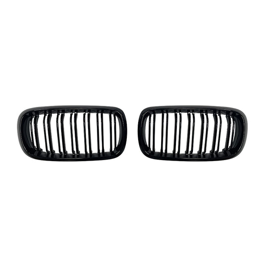 Grile centrale duble compatibile cu BMW X6 F16 M style(2014-2018) negru lucios