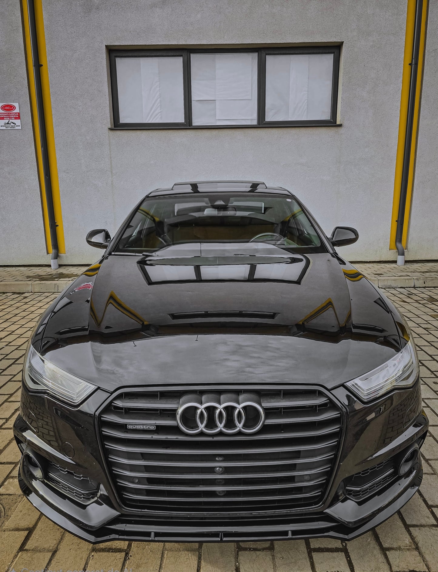 Lip prelungire bara fata S6 Style compatibil cu Audi A6 C7 2011-2018 negru lucios