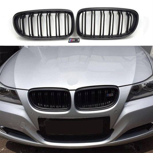 Grile centrale duble M3 style compatibile cu Bmw seria 3 e90 e91 facelift (2009-2012) negru lucios
