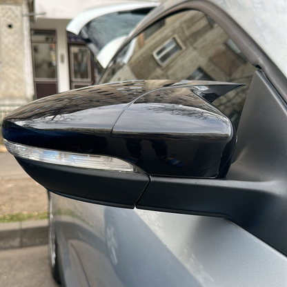 Capace oglinzi Batman Style compatibile cu VW Passat CC 2008-2017 Negru lucios