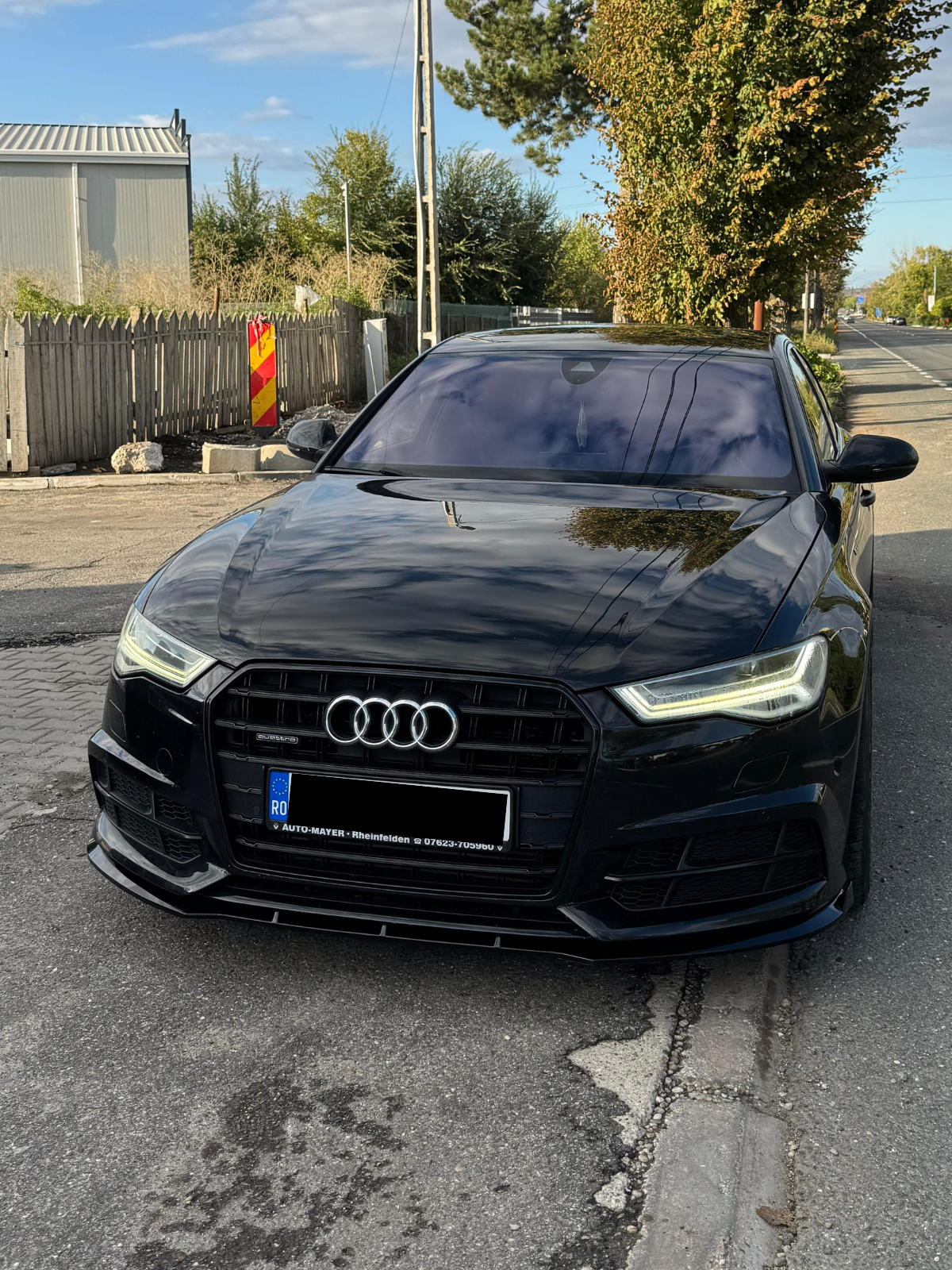 Lip prelungire bara fata S6 Style compatibil cu Audi A6 C7 2011-2018 negru lucios