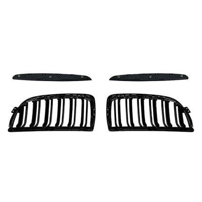 Grile centrale duble compatibile cu BMW seria 3 e90 e91 NFL (2005-2008) negru lucios