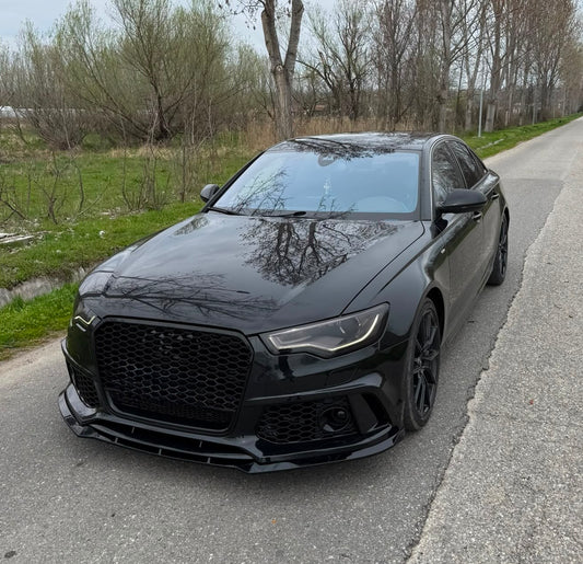 Lip prelungire bara fata S6 Style compatibil cu Audi A6 C7 2011-2018 negru lucios