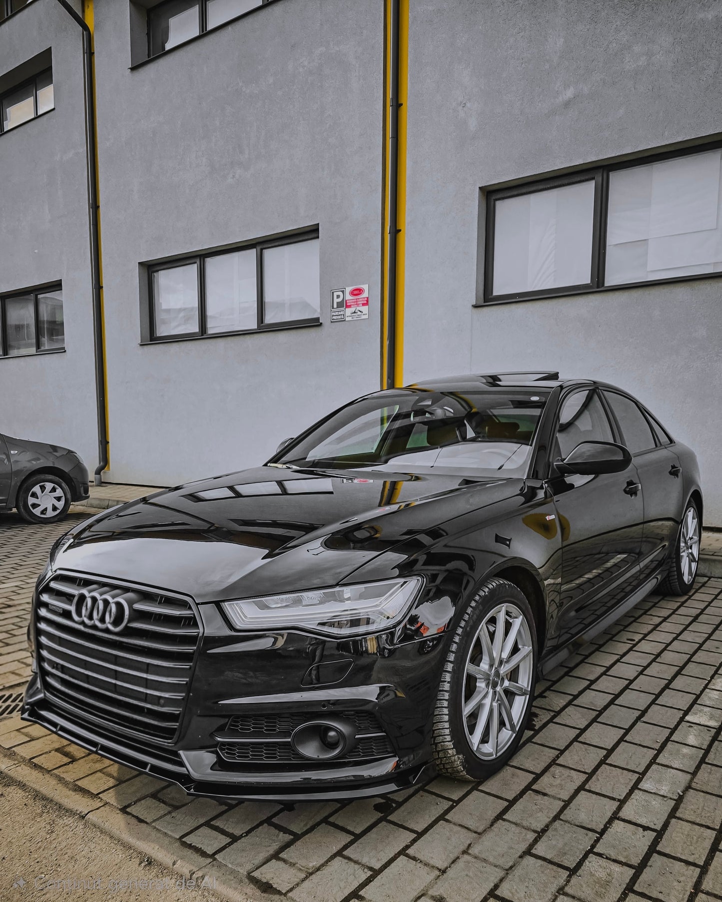 Lip prelungire bara fata S6 Style compatibil cu Audi A6 C7 2011-2018 negru lucios