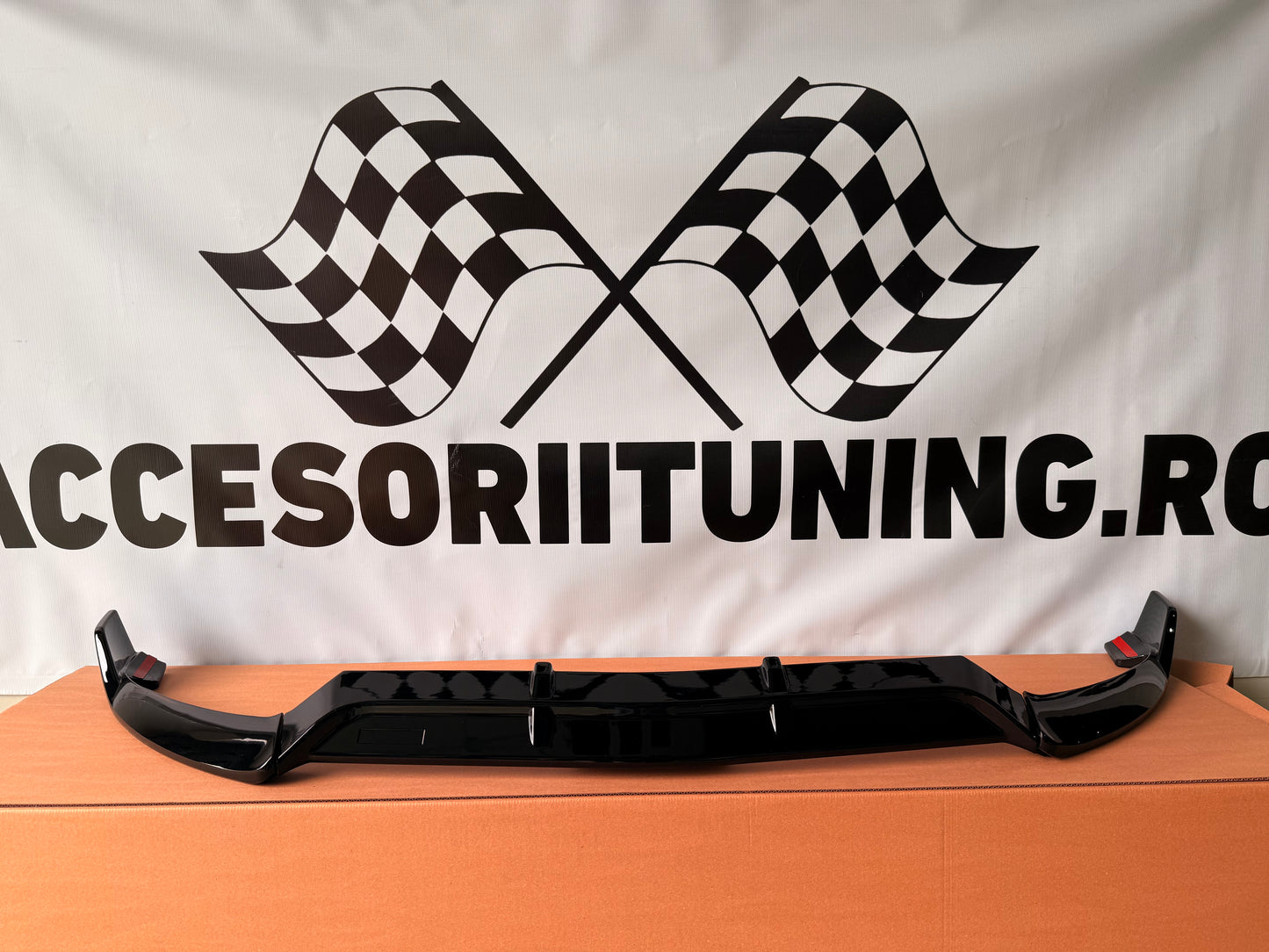 Lip prelungire bara fata compatibil cu MERCEDES Benz C-Class W205 2015-2018 negru lucios