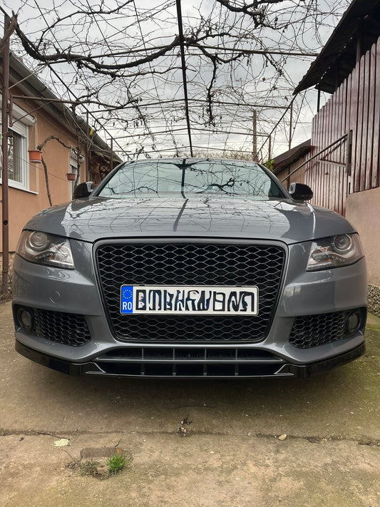 Lip prelungire bara fata compatibil cu Audi A4 B8 2009-2012 S4 Design negru lucios