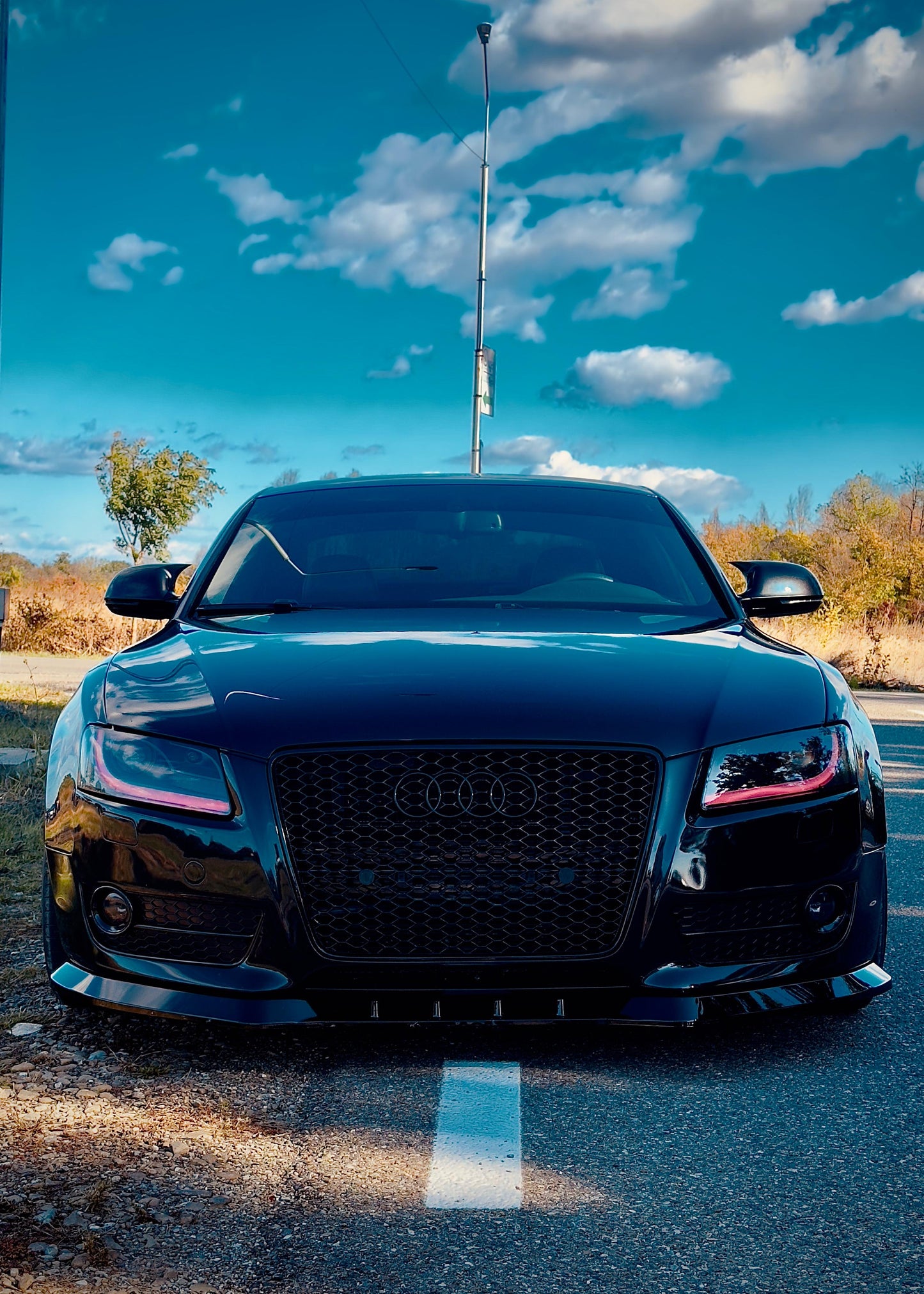 Lip prelungire bara fata compatibil cu Audi A5 B8 8T 2007 - 2016 S5 Design negru lucios