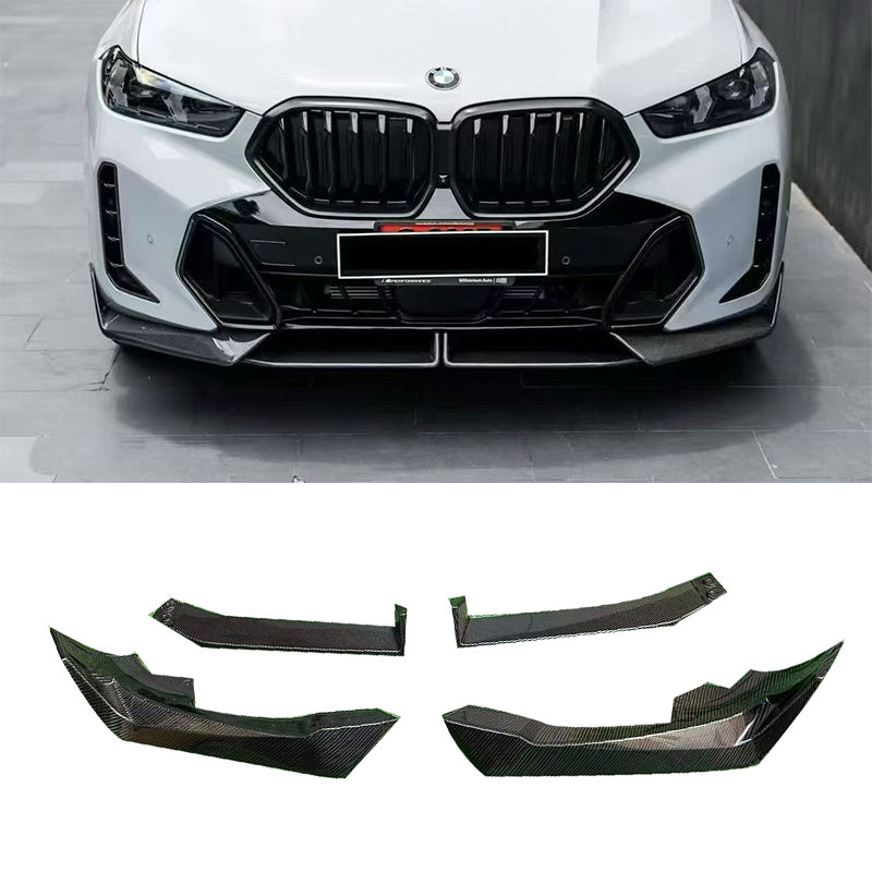 Lip prelungire bara fata compatibil cu BMW X6 G06 FACELIFT 2023+ negru lucios