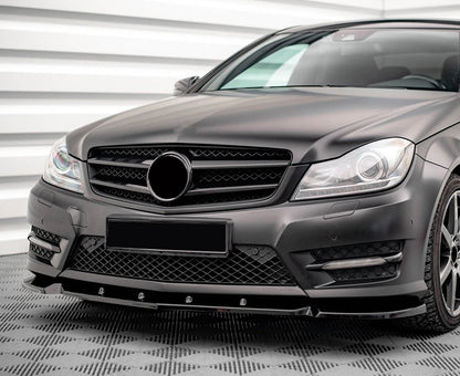 Lip prelungire bara fata compatibil cu MERCEDES Benz C-Class W204 AMG 2007-2013 negru lucios