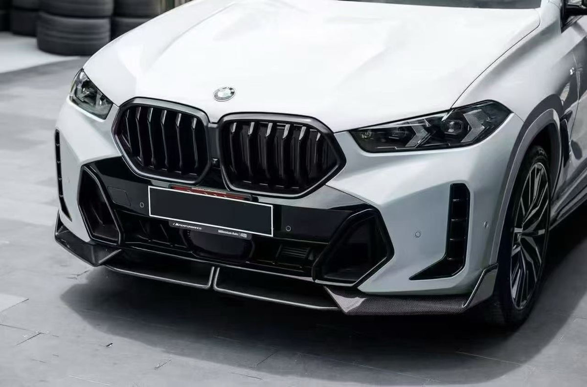 Lip prelungire bara fata compatibil cu BMW X6 G06 FACELIFT 2023+ negru lucios