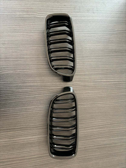 Grile centrale duble M3 style compatibile cu Bmw seria 3 F30 F31(2012-2018) negru lucios