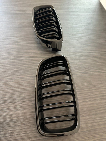 Grile centrale duble M3 style compatibile cu Bmw seria 3 F30 F31(2012-2018) negru lucios
