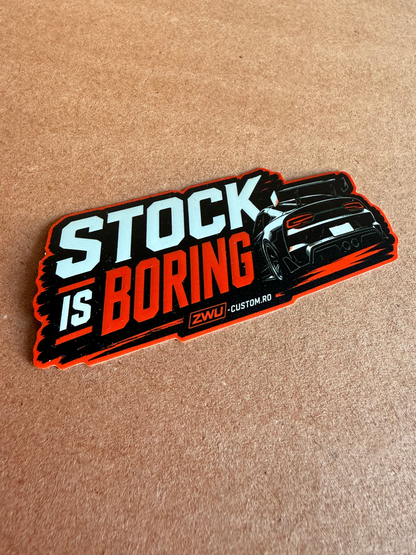 Sticker auto Stock is BORING 10x5cm