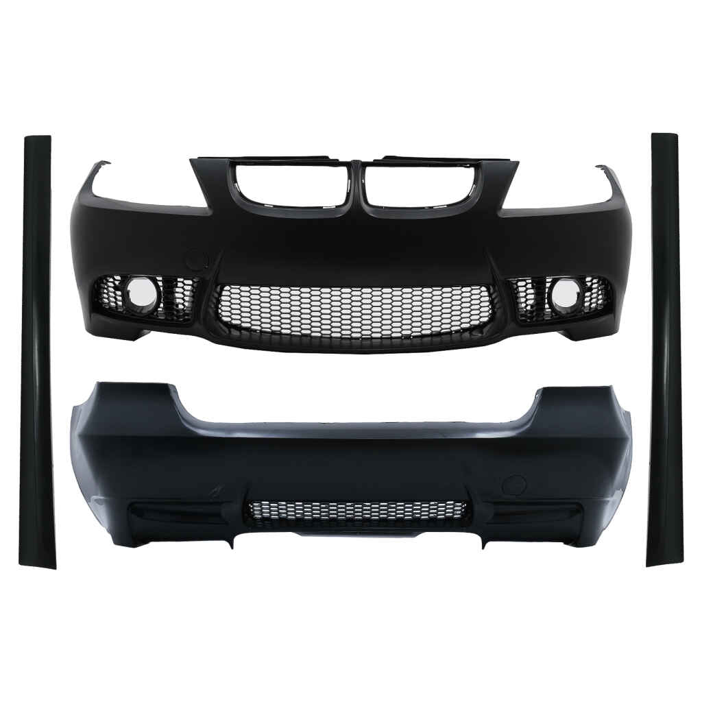 Kit Exterior compatibil cu BMW Seria 3 E90 Non-Facelift 2005-2008 M3 Design cu Praguri Grile si Proiectoare ceata