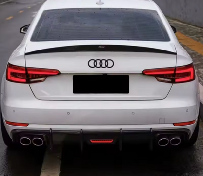 Difuzor bara spate S4 style cu bec compatibil cu Audi A4 B9 2016-2019 negru lucios