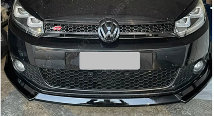 Lip prelungire bara fata compatibil cu VW Golf 6 2008-2013 echipat cu bara standard negru lucios