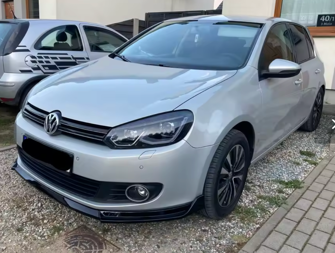 Lip prelungire bara fata compatibil cu VW Golf 6 2008-2013 echipat cu bara standard negru lucios
