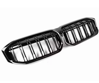 Grile centrale duble compatibile cu BMW seria 3 G20 G21 2019-up negru lucios