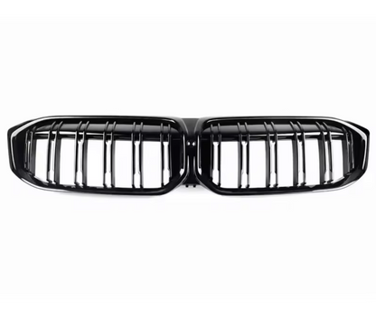 Grile centrale duble compatibile cu BMW seria 3 G20 G21 2019-up negru lucios