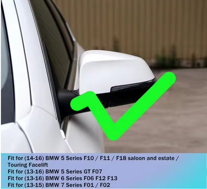 Capace oglinzi Batman Style compatibile cu BMW seria 5 F10 F11 Facelift 2014-2017 Negru lucios