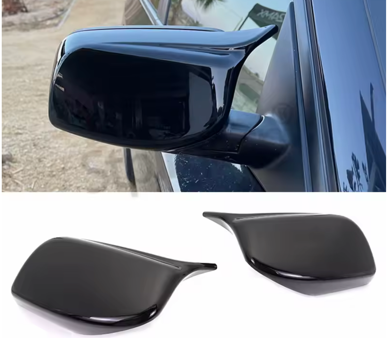 Capace oglinda Batman Style compatibil cu BMW seria 5 E60 E61(2003-2010) negru lucios cu CLIPSURI
