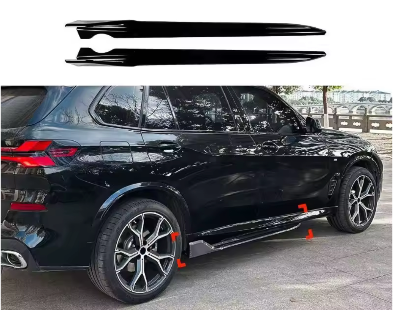 Prelungire praguri Aero compatibile cu BMW X5 G05 2019+ negru lucios