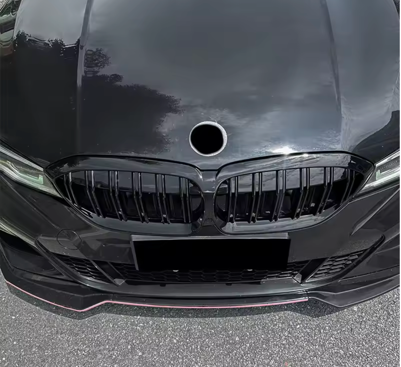 Grile centrale duble compatibile cu BMW seria 3 G20 G21 2019-up negru lucios