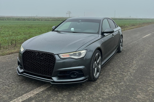 Grila centrala tip RS6 compatibila cu Audi A6 C7 NFL (2012-2015) negru lucios
