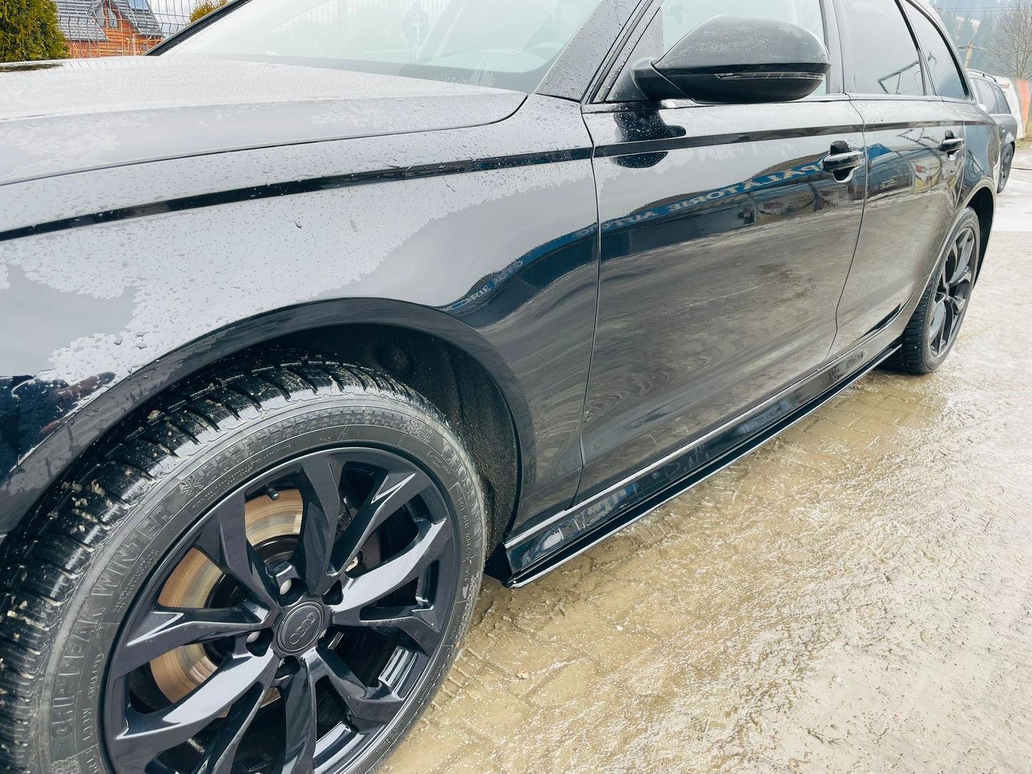 Prelungire praguri laterale compatibil Audi A6 C7 2011-2018 negru lucios
