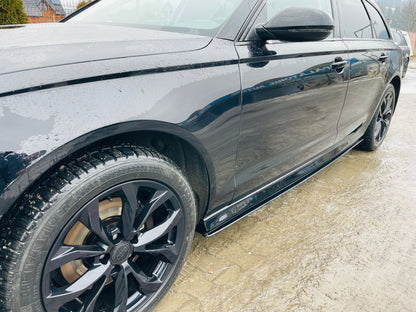 Prelungire praguri laterale compatibil Audi A6 C7 2011-2018 negru lucios