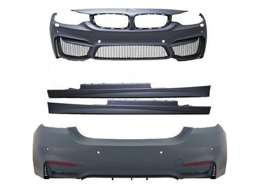 Kit Exterior compatibil cu BMW Seria 4 F32 M4 Design cu Praguri Laterale si Grile pentru proiectoare