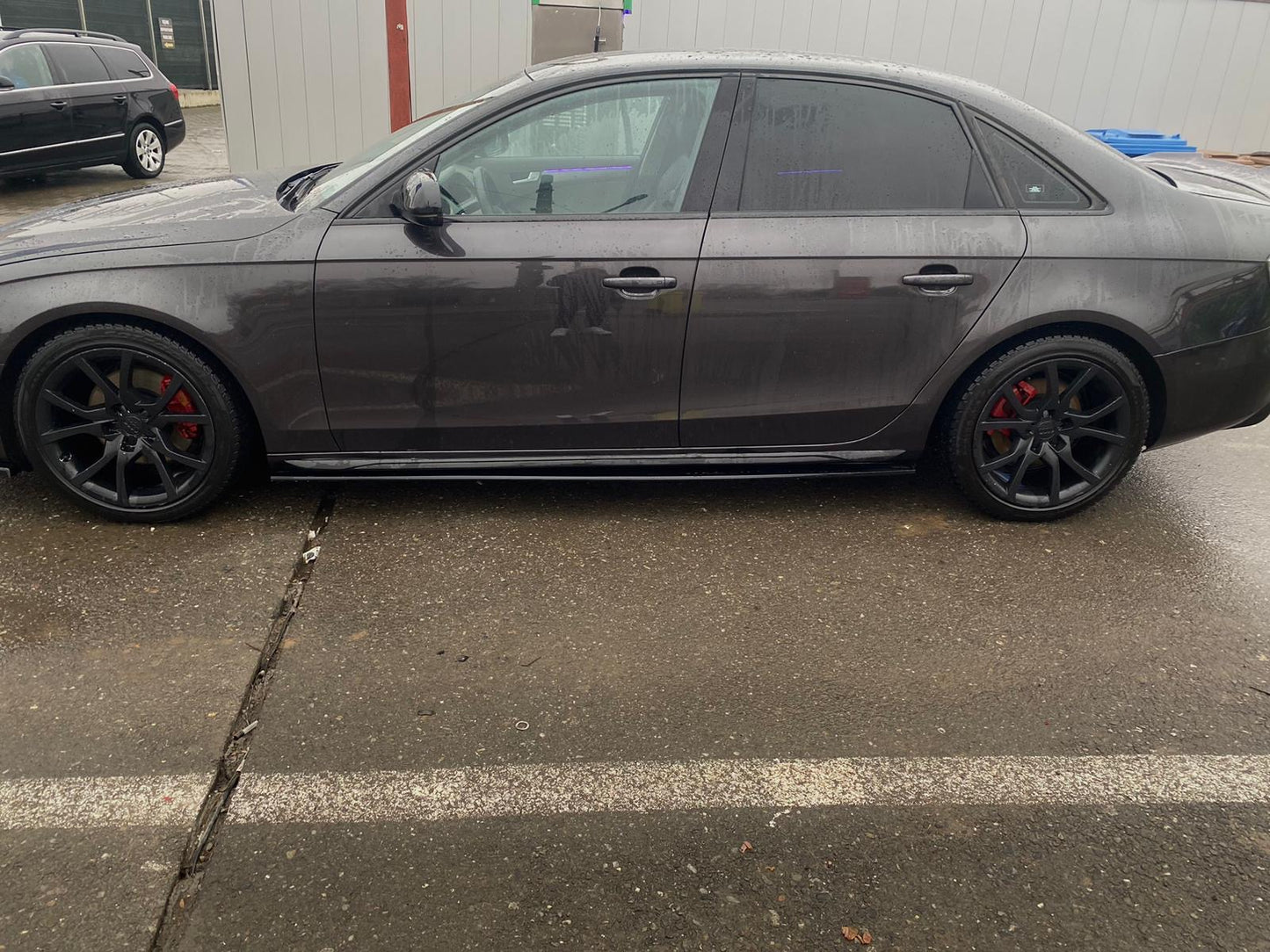 Prelungire praguri laterale compatibil Audi A4 B8 B8.5 negru lucios