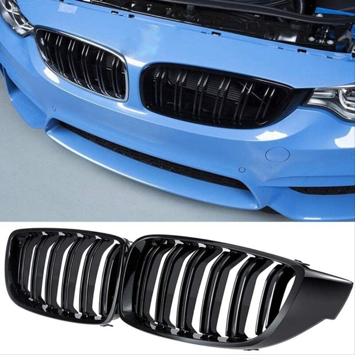 Grile centrale compatibile cu BMW seria 4 F32 F33 F36 model M4 negru lucios