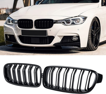 Grile centrale duble M3 style compatibile cu Bmw seria 3 F30 F31(2012-2018) negru lucios