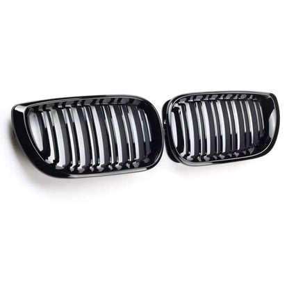 Grile centrale duble compatibile cu BMW seria 3 e46 Coupe (2002-2005) negru lucios