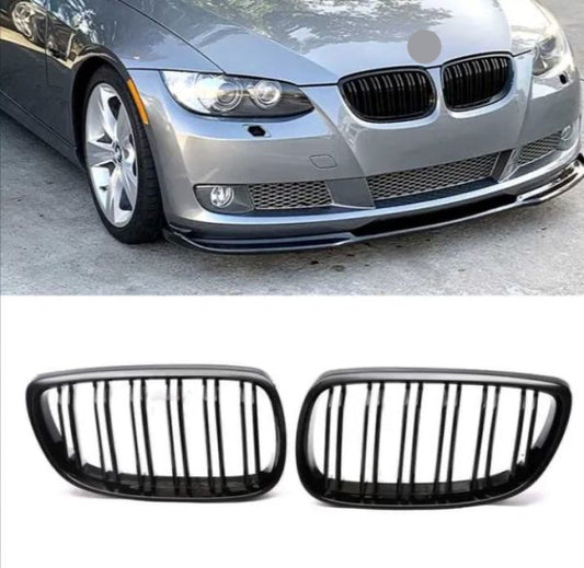 Grile centrale duble compatibile cu Bmw seria 3 e92 e93(2006-2009) negru lucios