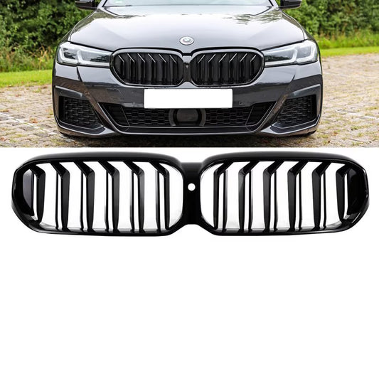 Grile centrale compatibile cu BMW seria 5 G30 G31 Facelift 2021+ negru lucios