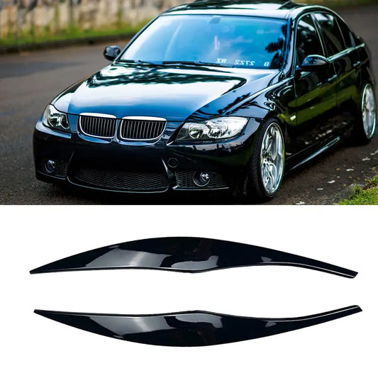 Pleoape far set 2 bucăți compatibil cu BMW e90 NFL(2005-2008) negru lucios