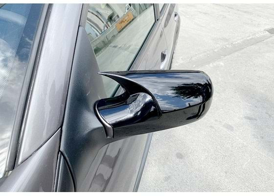 Capace oglinda Batman Style compatibile cu Renault Megane 2 2002-2009 Negru lucios